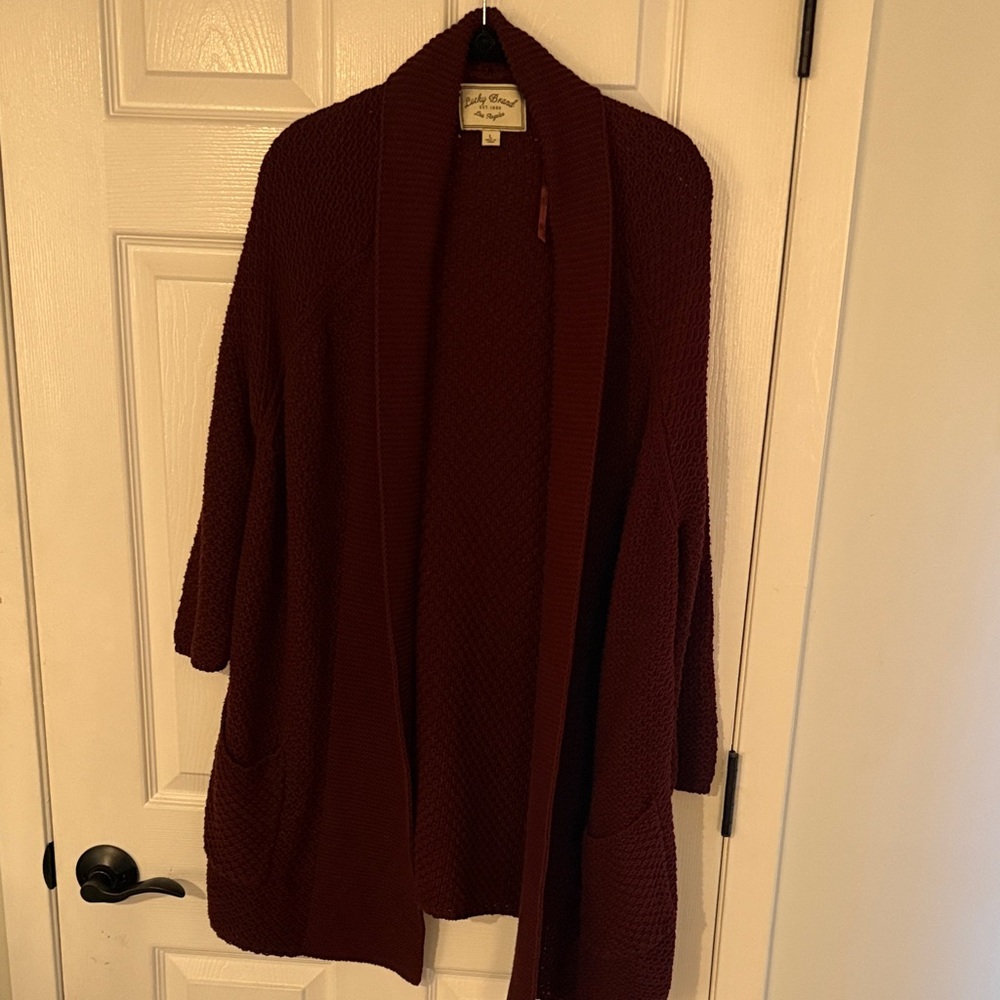 Lucky Brand Burgundy Cardigan